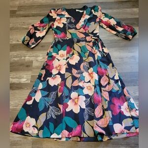 Eliza J Floral Print Faux Wrap Dress Size 6